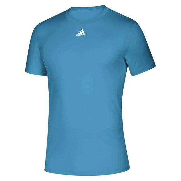 Adidas Creator Tee 2XL Light Blue White Short Sleeve Aeroready Logo EK0084 New - Picture 9 of 11